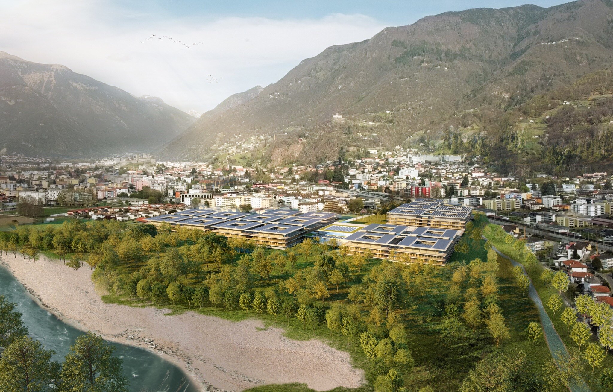 Pansanté regional hospital design in Bellinzona