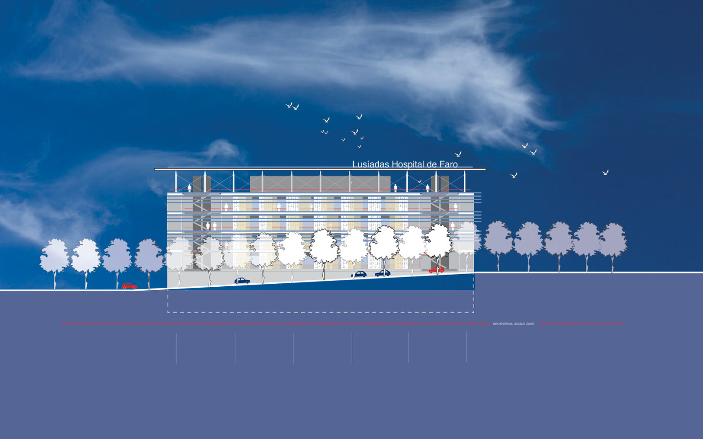 West elevation of Lusíadas Hospital Faro