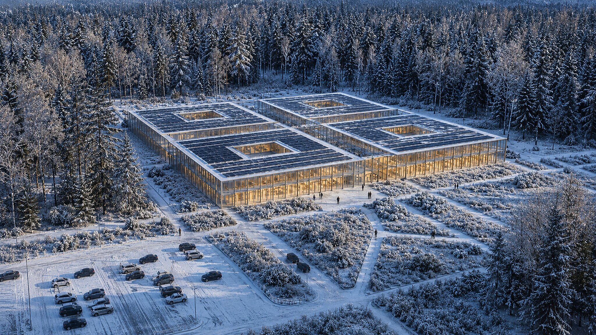 The Sustainable Hospital system adapted to a cold forest setting
