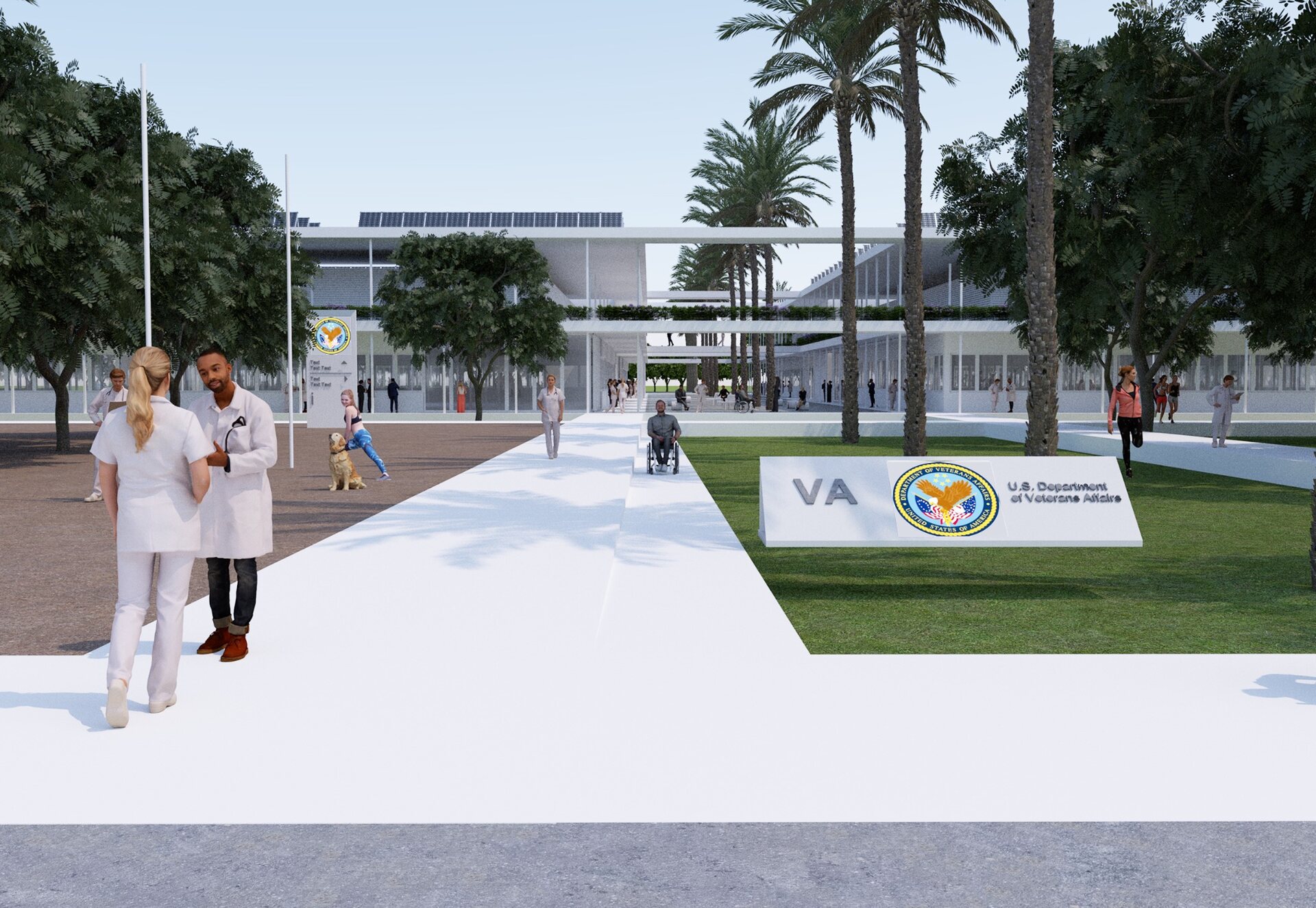 Entrance design for the community-based outpatient clinic programme presented in collaboration with the U.S. Department of Veterans Affairs